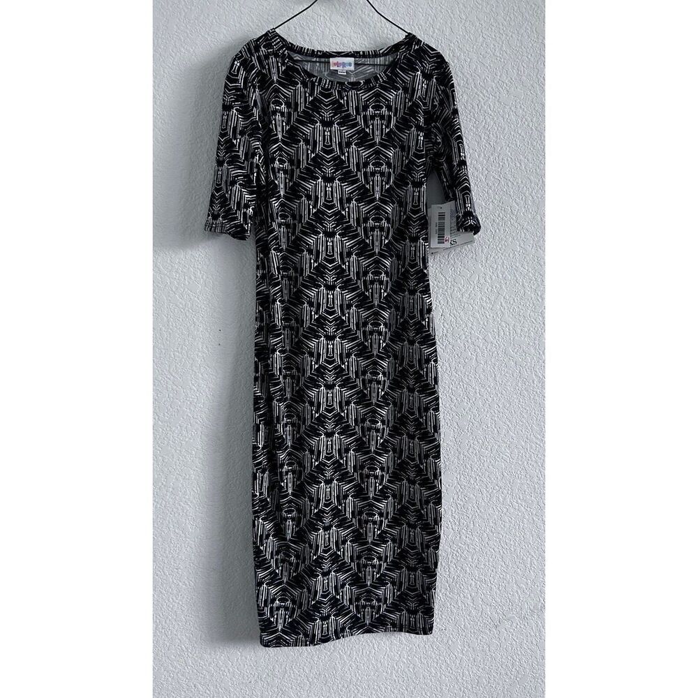 LuLaRoe spandex dress black size XXS midi flare